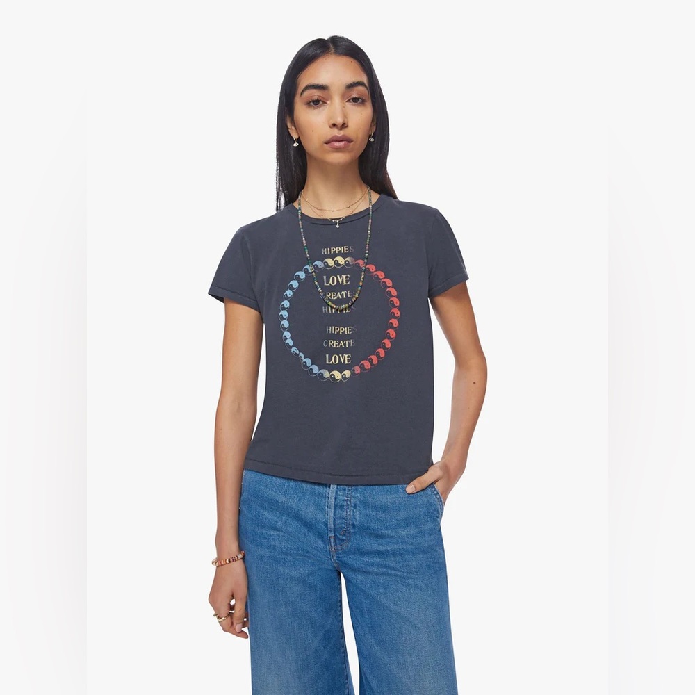 Mother Denim Lil Goodie Goodie Yin Yang Hippies Tee